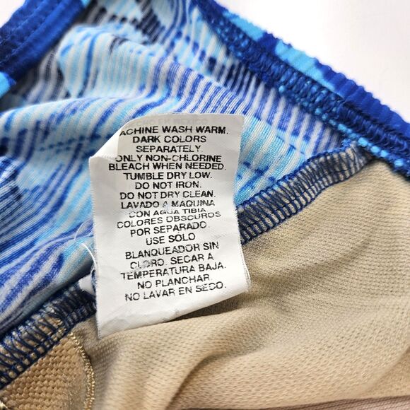 Vintage 90s/ Y2K Catalina Swimsuit Plus Size 1XL(16W) 1pc Blue Floral Ribbed - Picture 4 of 13